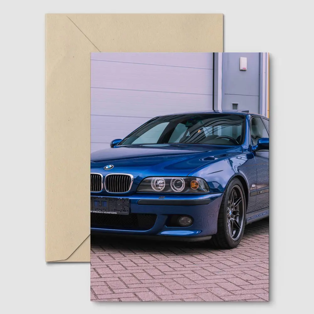BMW E39 M5 Le Mans Blue Parking – Postcards