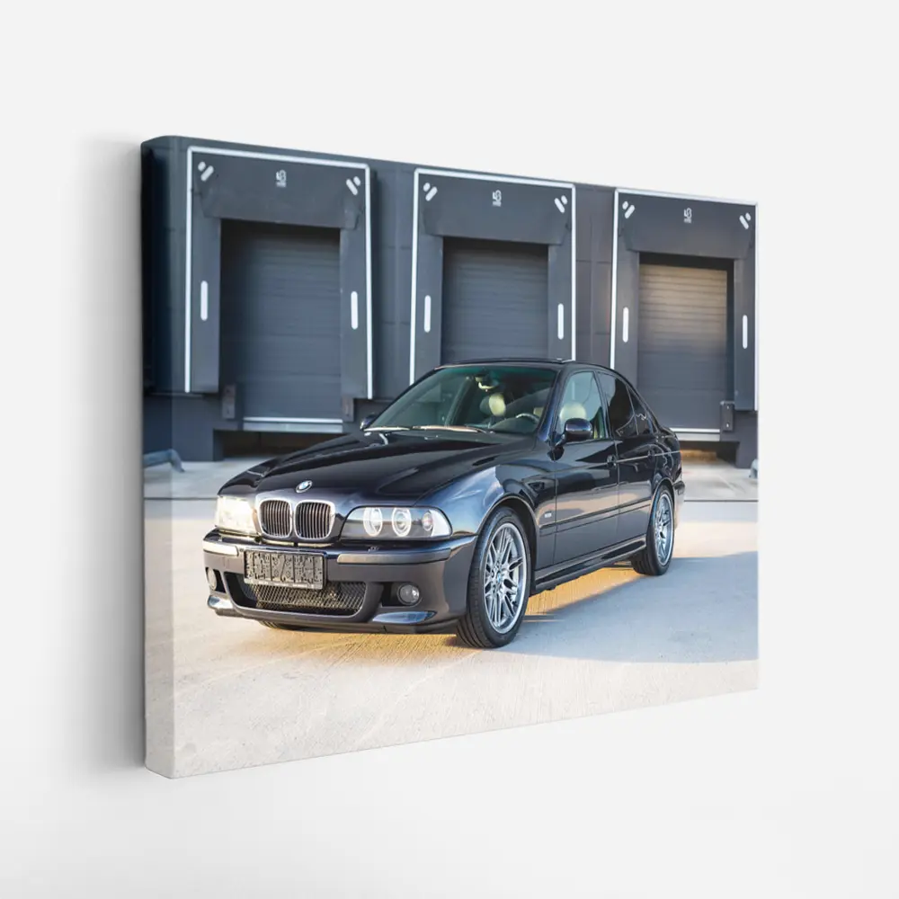 BMW E39 M5 Black Parked Industrial Garage – Wall Art