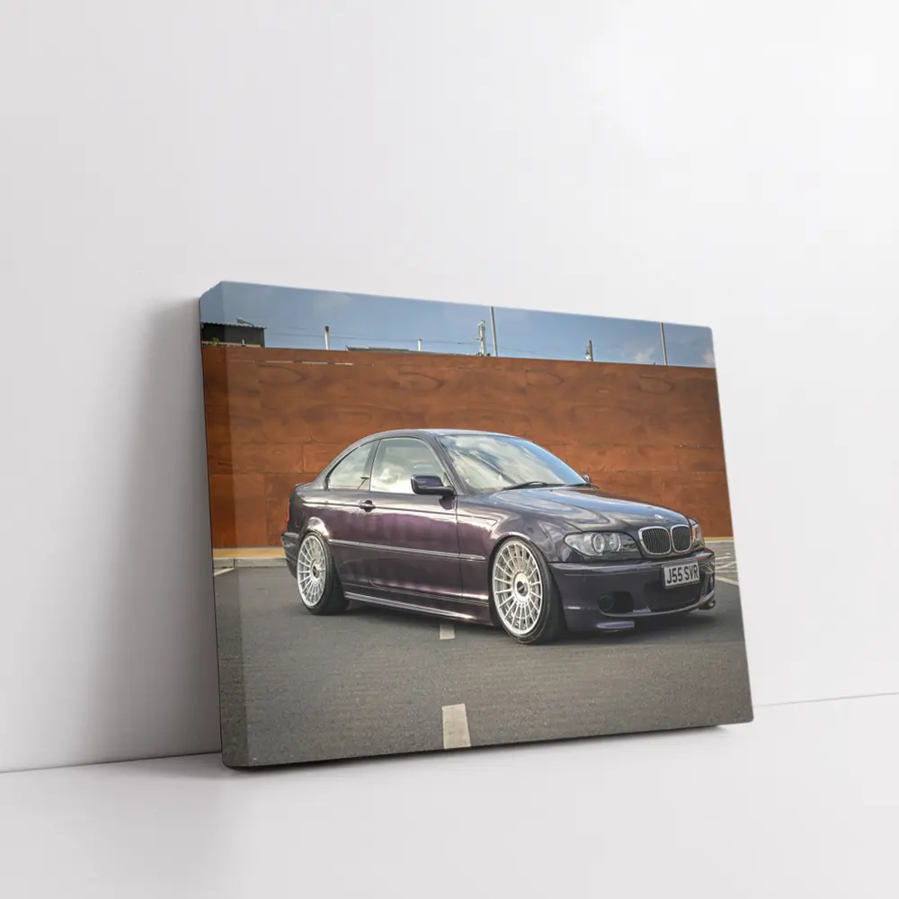 BMW E46 330ci Purple Coupe Street Parking – Wall Art