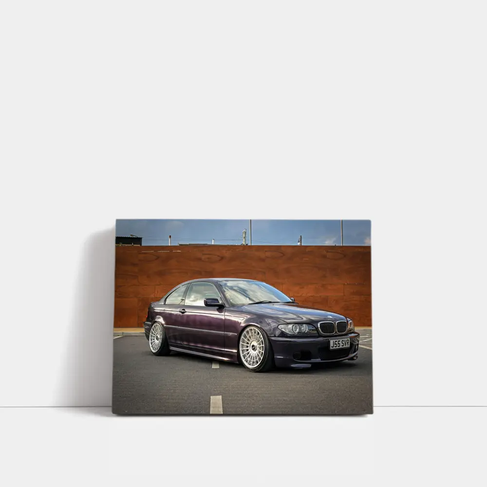 BMW E46 330ci Purple Coupe Street Parking – Wall Art