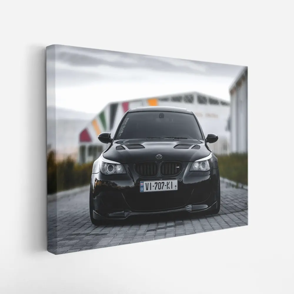 BMW M5 E60 Black Front Street View – Wall Art