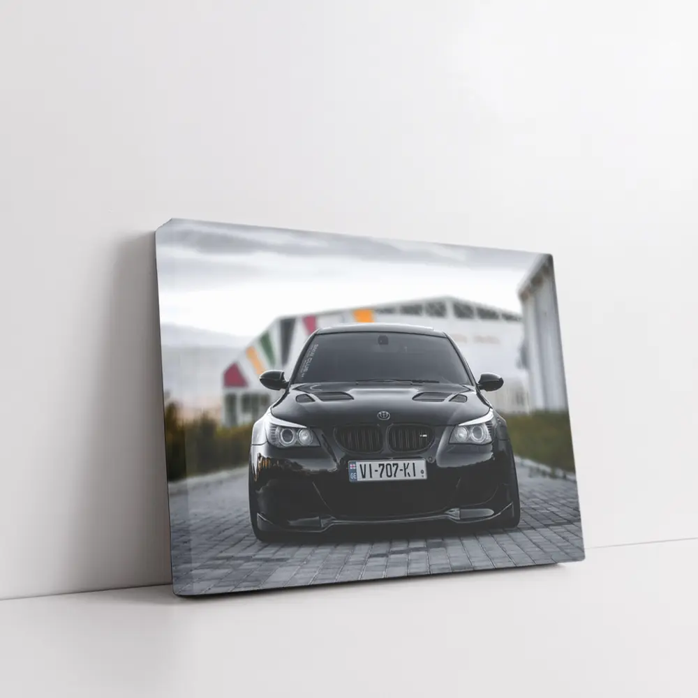 BMW M5 E60 Black Front Street View – Wall Art