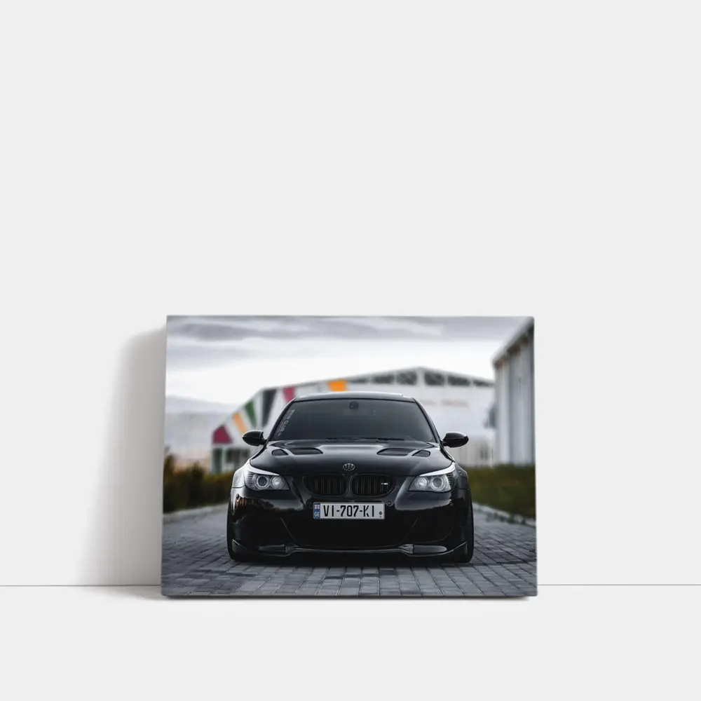 BMW M5 E60 Black Front Street View – Wall Art
