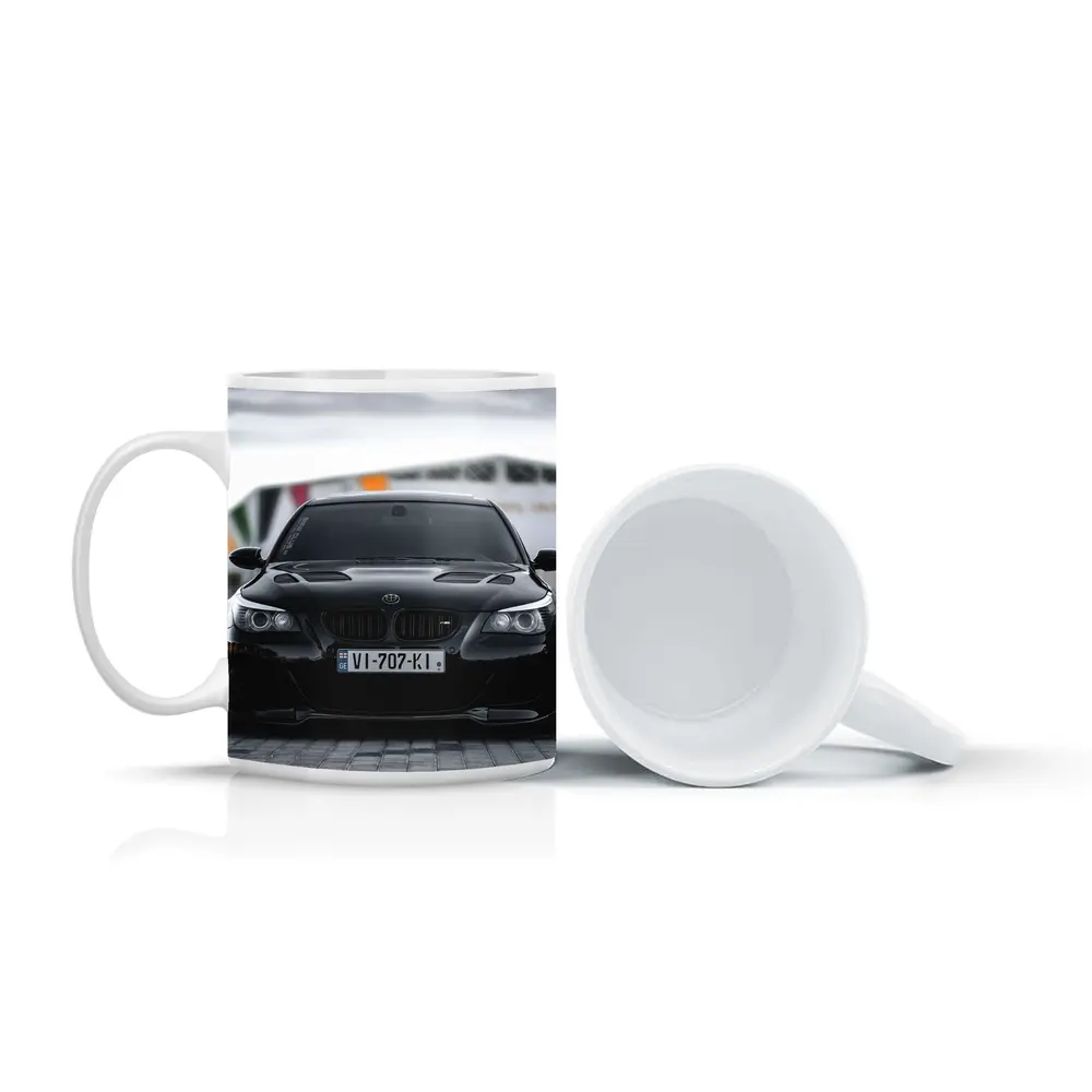 BMW M5 E60 Black Front Street View – Mugs