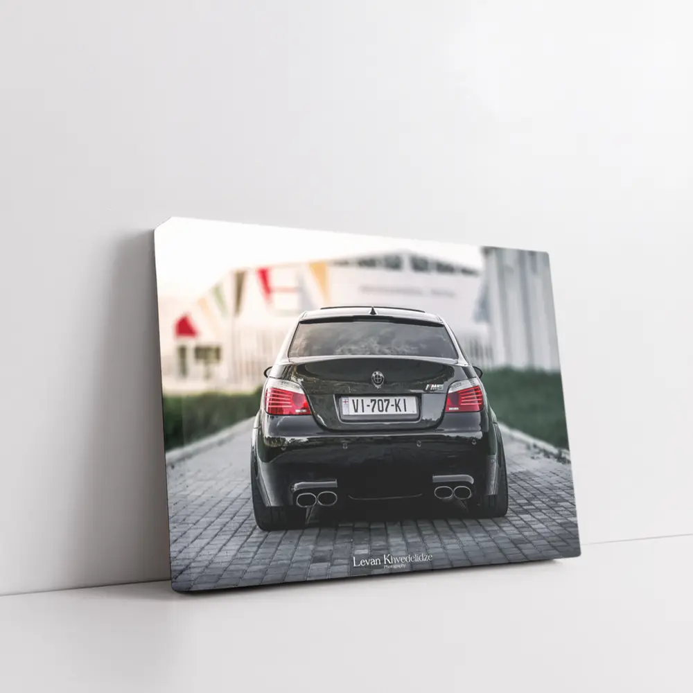 BMW M5 E60 Black Rear Street View – Wall Art