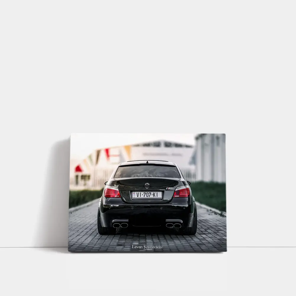 BMW M5 E60 Black Rear Street View – Wall Art