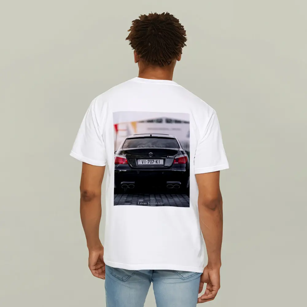 BMW M5 E60 Black Rear Street View – T-Shirts