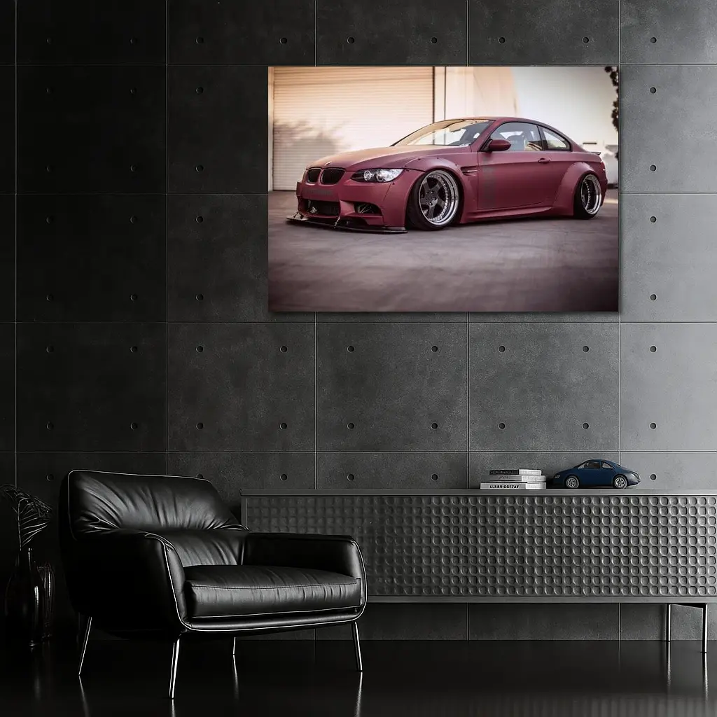 BMW M3 E92 Wide Body Matte Red – Wall Art