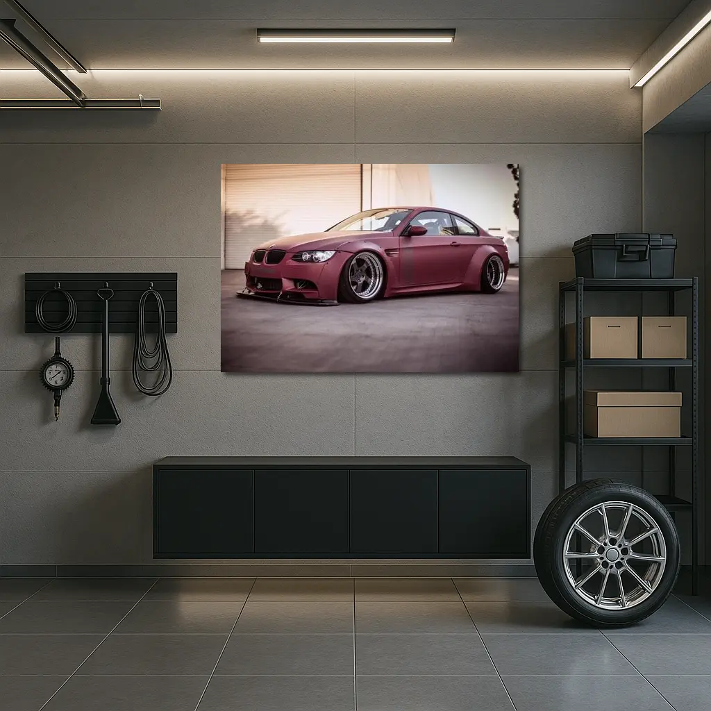 BMW M3 E92 Wide Body Matte Red – Wall Art