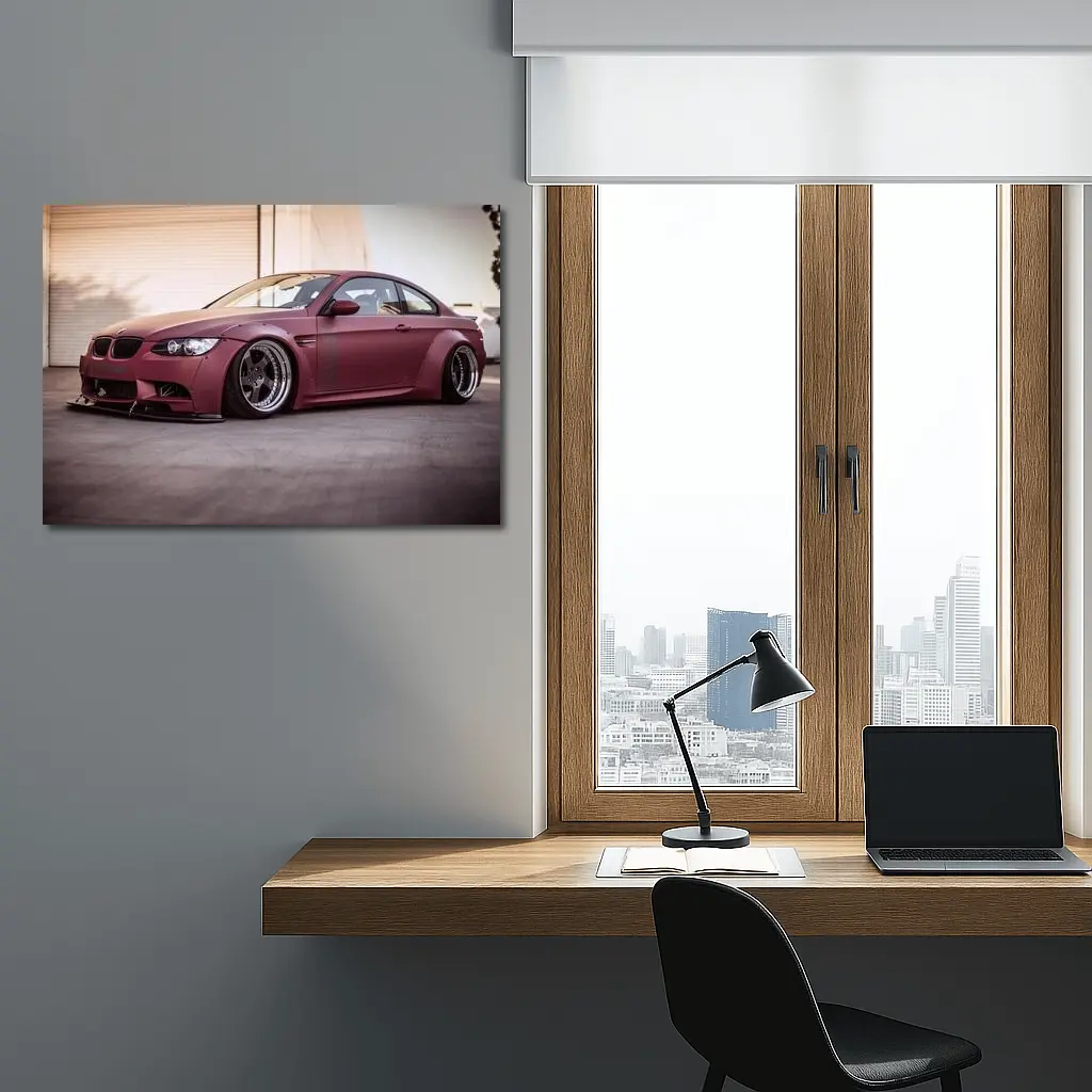 BMW M3 E92 Wide Body Matte Red – Wall Art