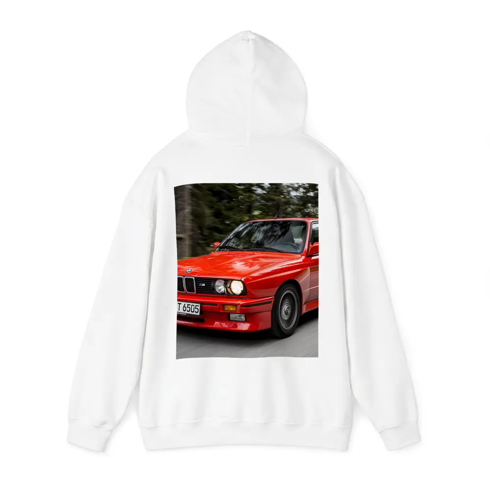 BMW M3 E30 Red Coupe Motion Shot – Hoodies