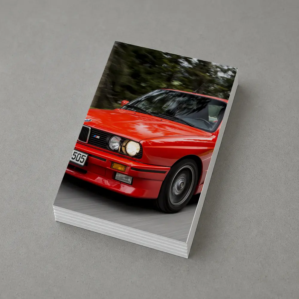 BMW M3 E30 Red Coupe Motion Shot – Postcards