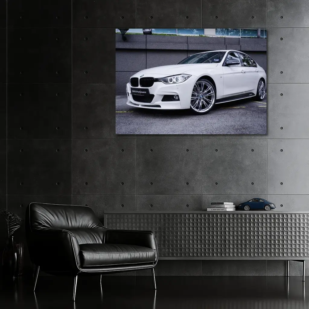 BMW 3 Series White M Performance Sedan – Wall Art