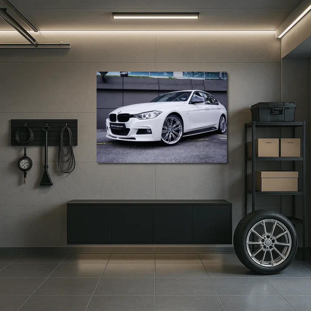 BMW 3 Series White M Performance Sedan – Wall Art