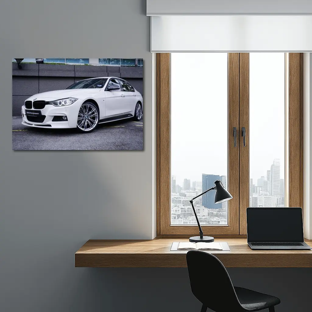 BMW 3 Series White M Performance Sedan – Wall Art