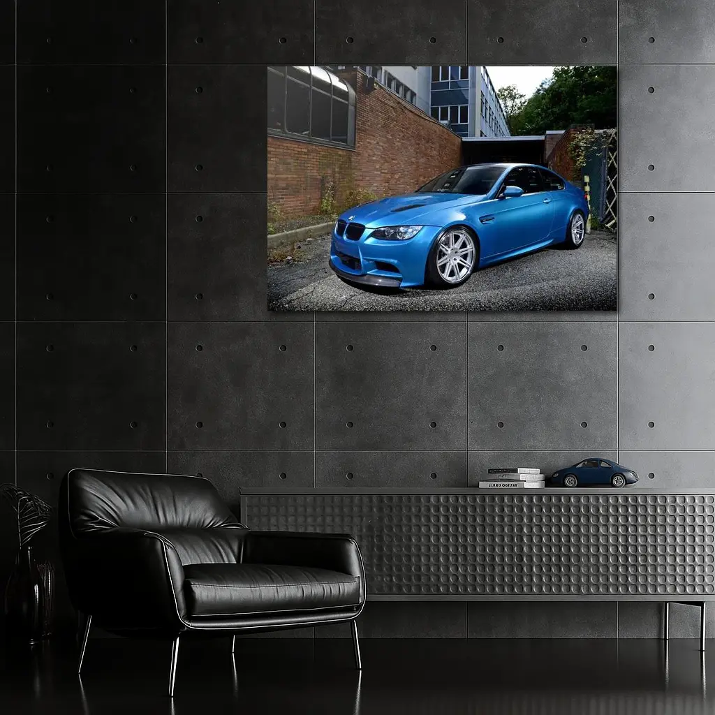 BMW M3 E92 Atlantic Blue Urban Setting – Wall Art