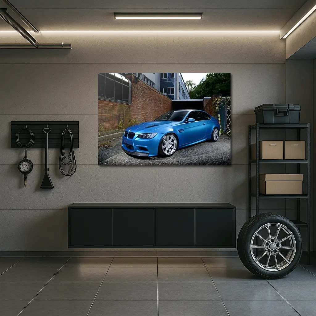 BMW M3 E92 Atlantic Blue Urban Setting – Wall Art