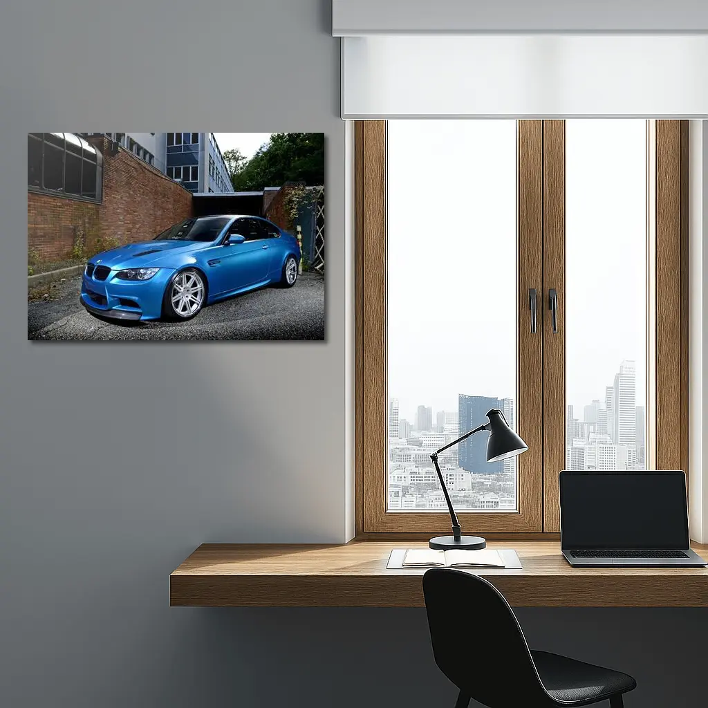 BMW M3 E92 Atlantic Blue Urban Setting – Wall Art
