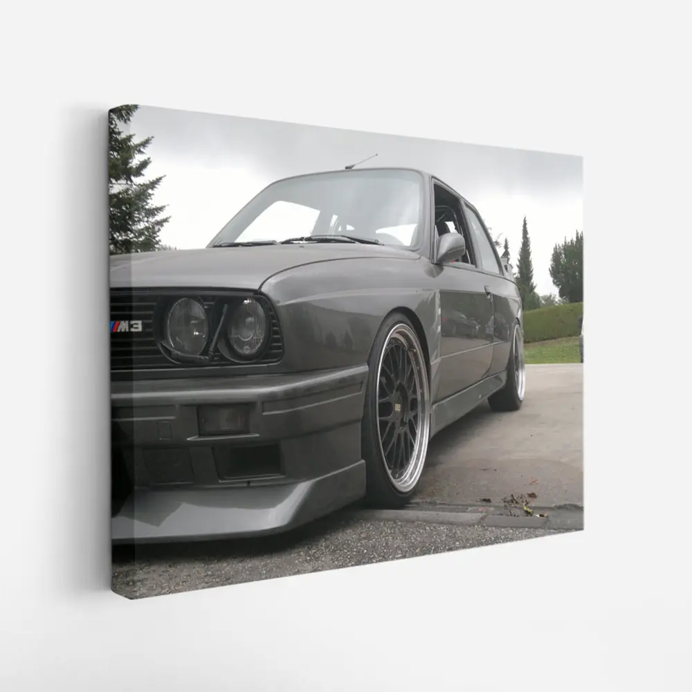 BMW M3 E30 Gray Stance Low Shot – Wall Art