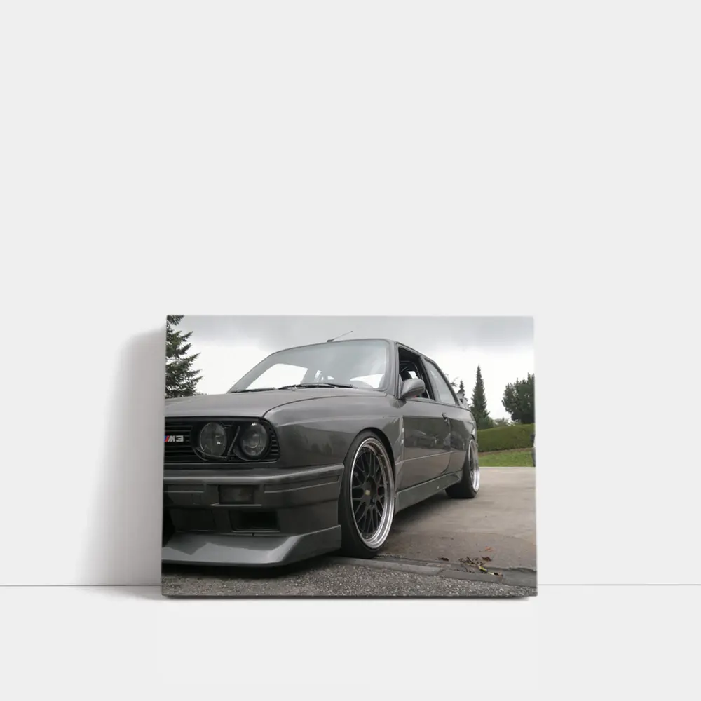 BMW M3 E30 Gray Stance Low Shot – Wall Art