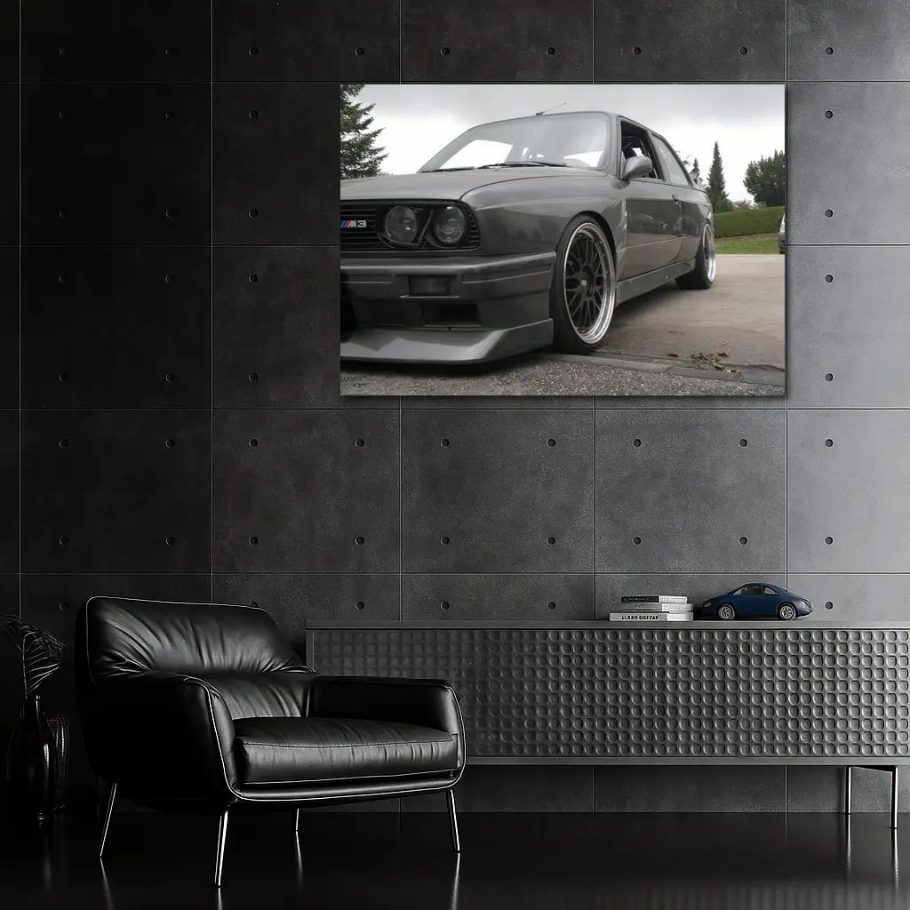 BMW M3 E30 Gray Stance Low Shot – Wall Art
