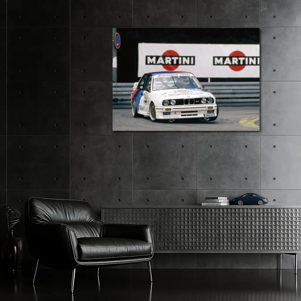 BMW M3 E30 Race Car Martini Trackside – Wall Art