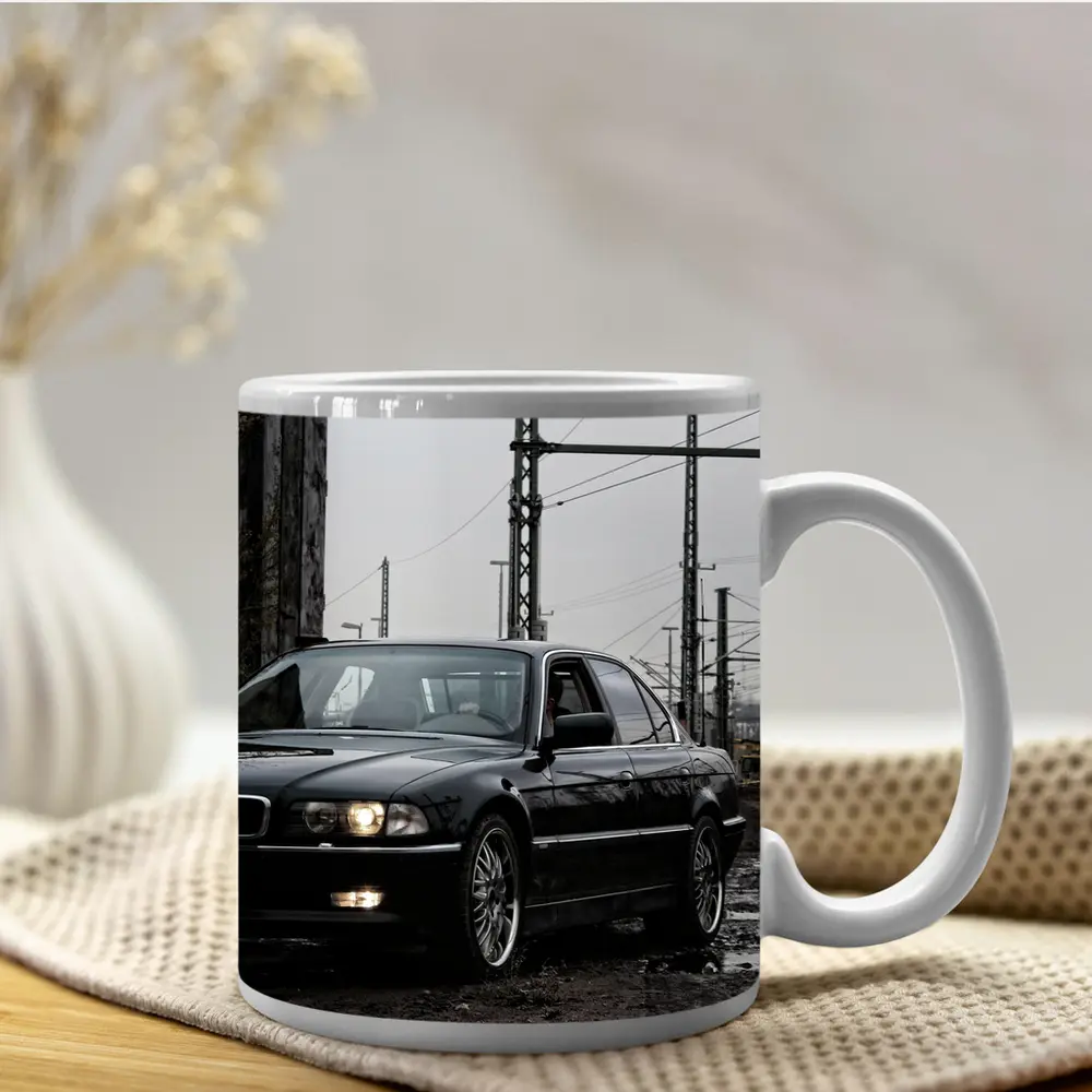 BMW 740i E38 Black Industrial Rainy Setting – Mugs