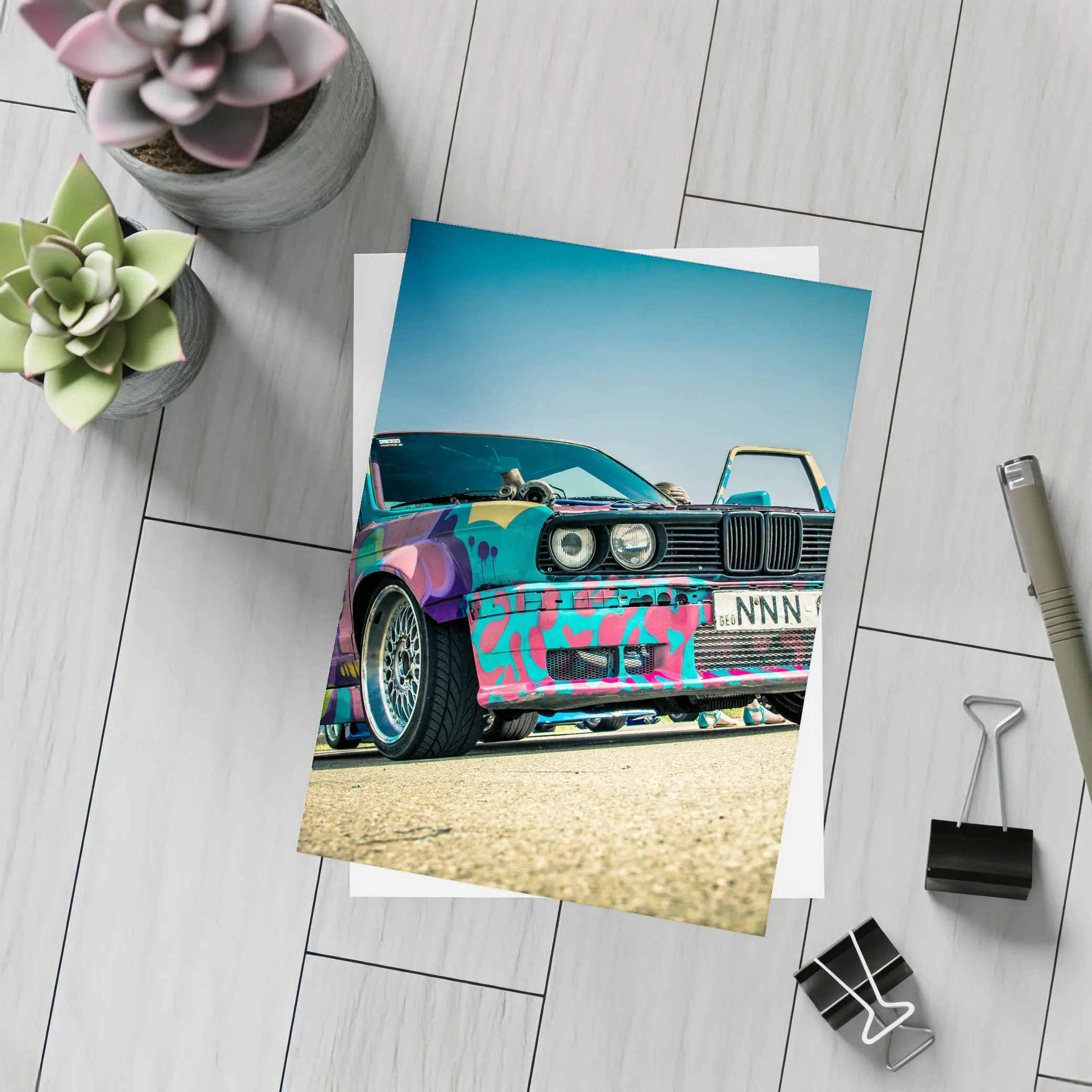 BMW E30 Graffiti Wrap Drift Car Street – Postcards