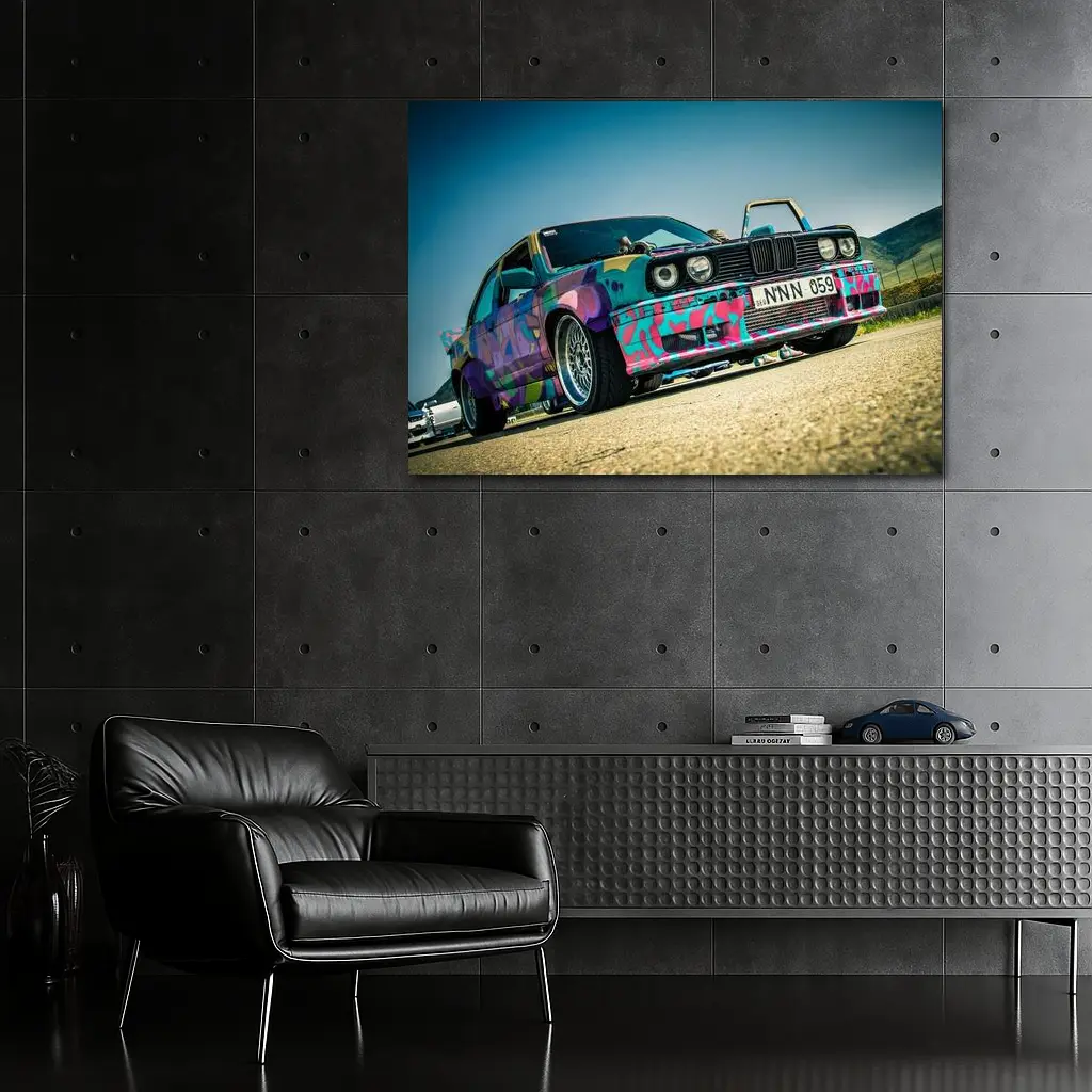 BMW E30 Graffiti Wrap Drift Car Street – Wall Art