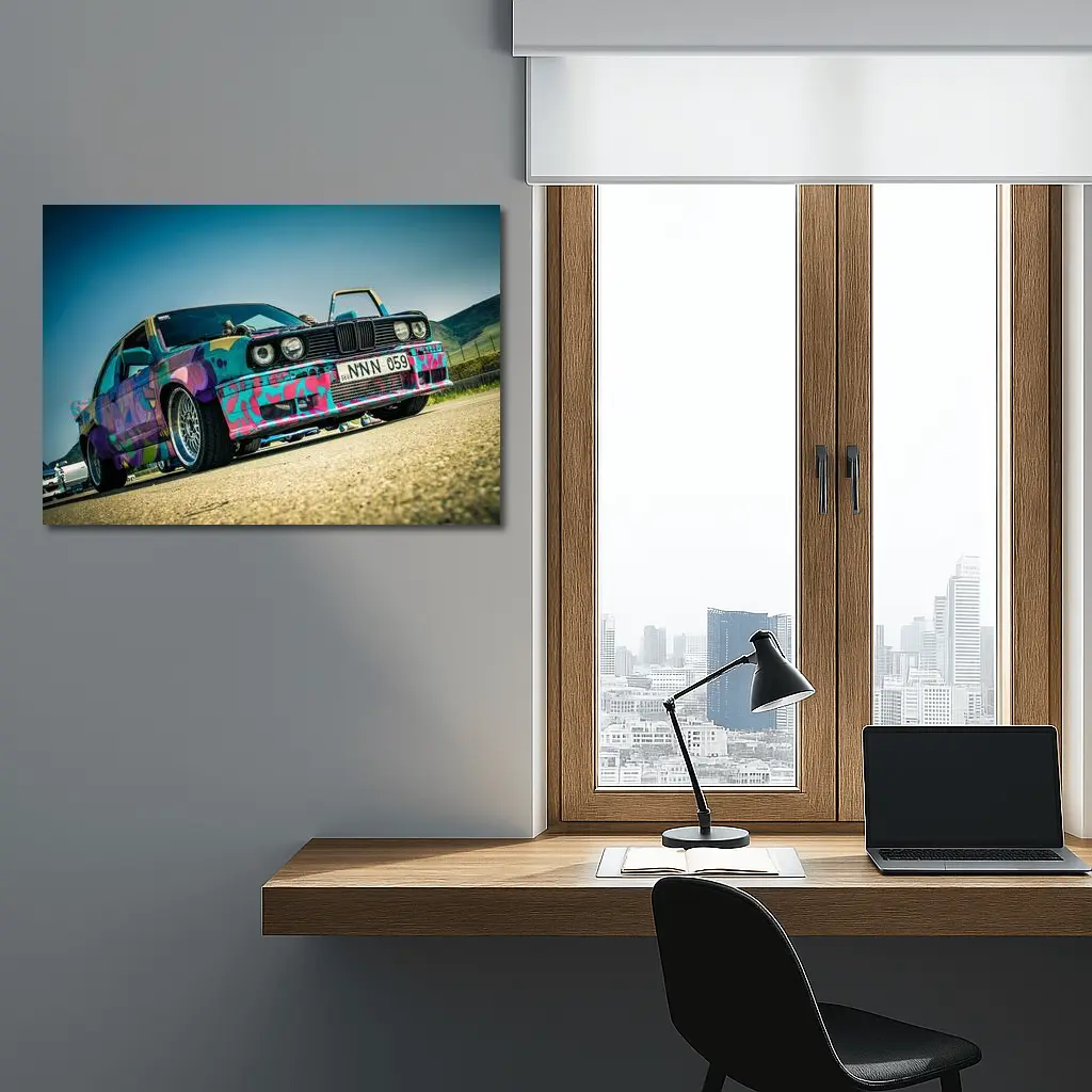BMW E30 Graffiti Wrap Drift Car Street – Wall Art