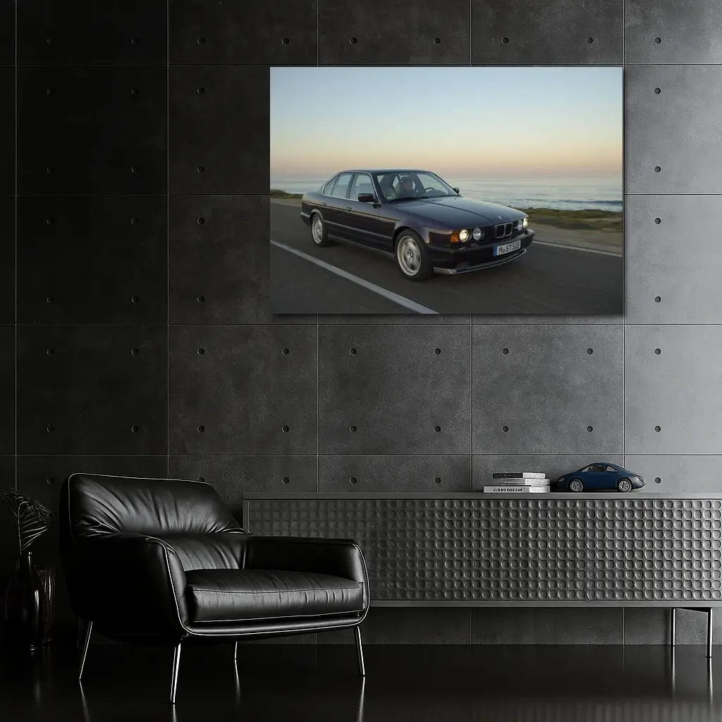 BMW E34 5 Series Coastal Sunset Drive – Wall Art