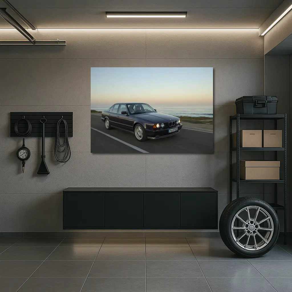BMW E34 5 Series Coastal Sunset Drive – Wall Art