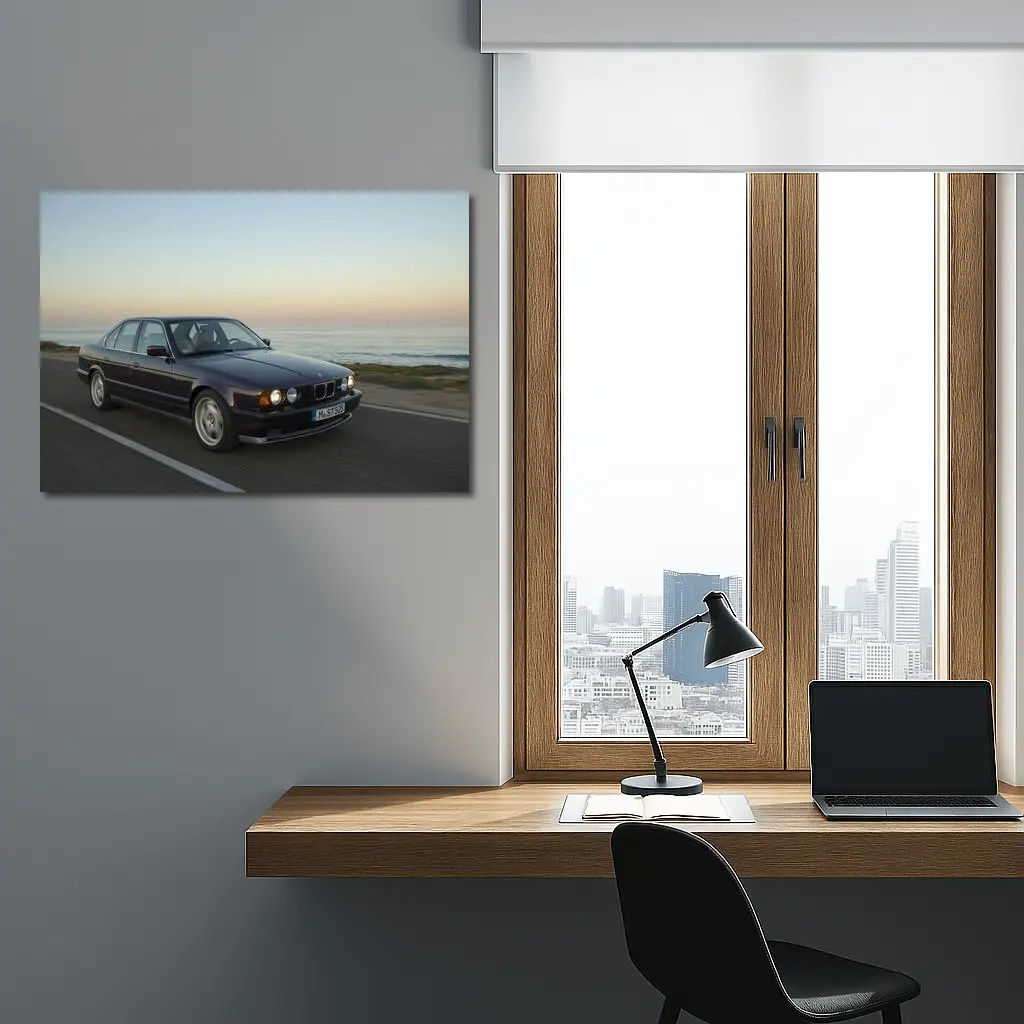 BMW E34 5 Series Coastal Sunset Drive – Wall Art