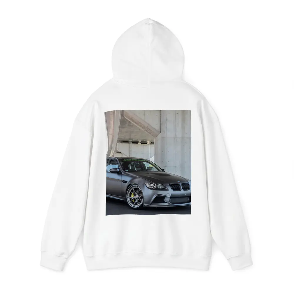 BMW M3 Sedan Matte Gray Under Concrete Bridge – Hoodies