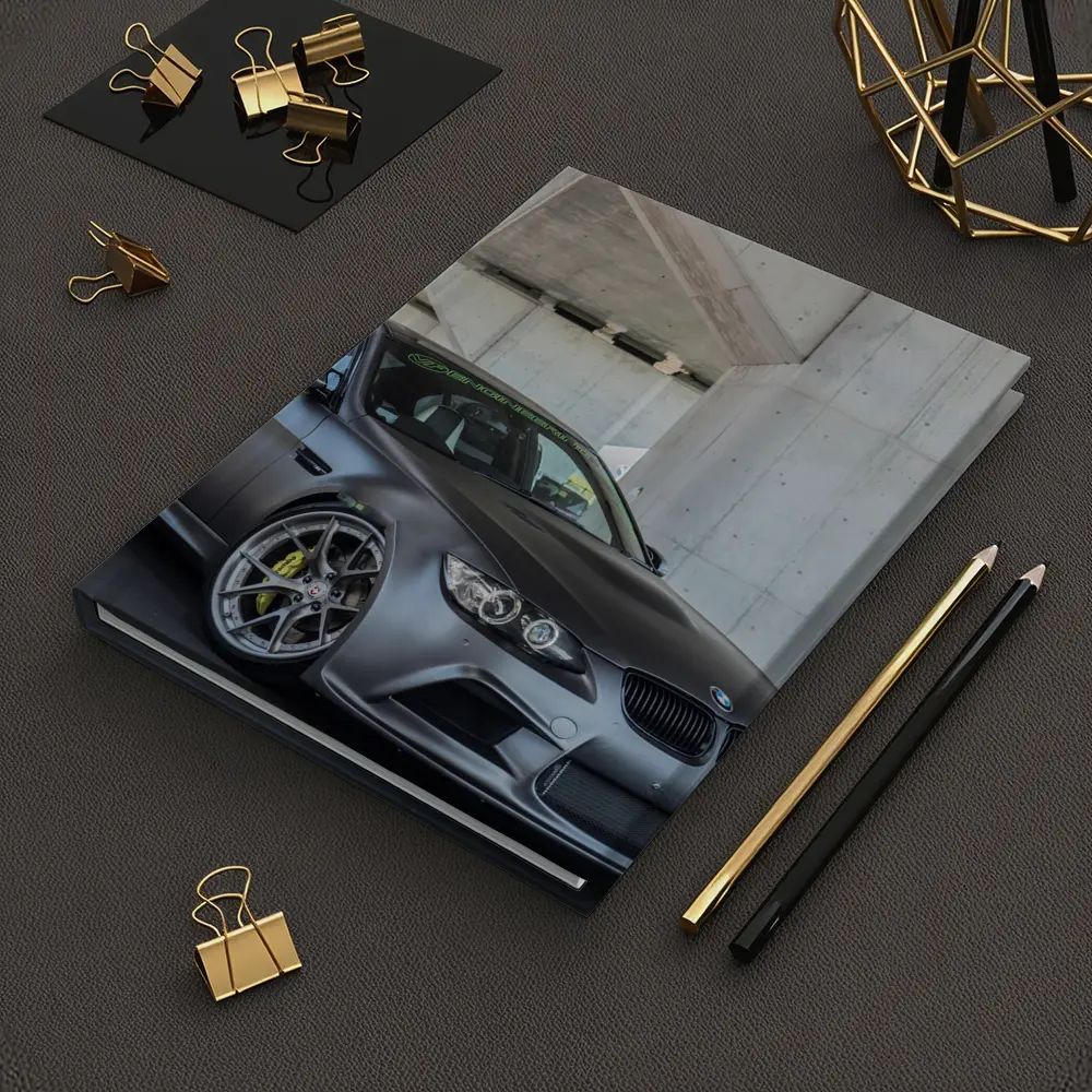 BMW M3 Sedan Matte Gray Under Concrete Bridge – Notebooks