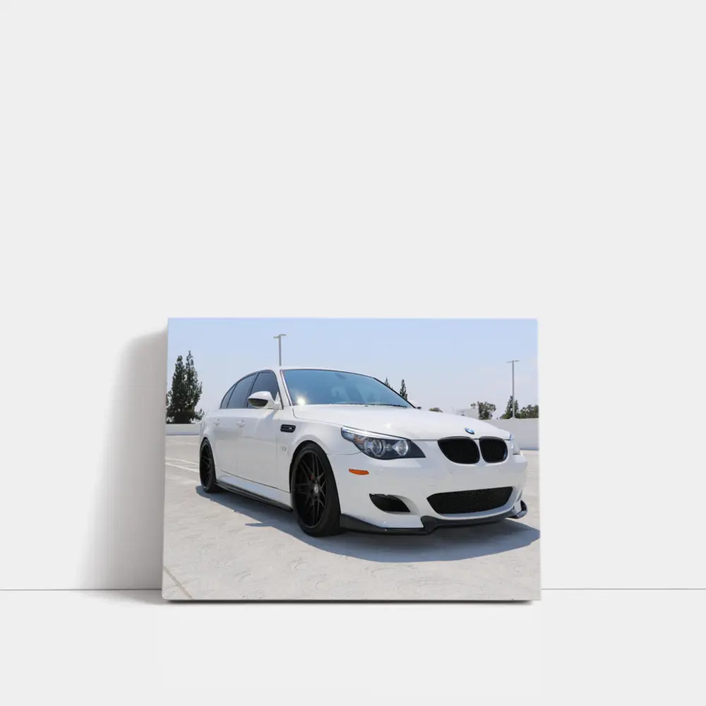 BMW M5 E60 White Sedan Parking Lot – Wall Art