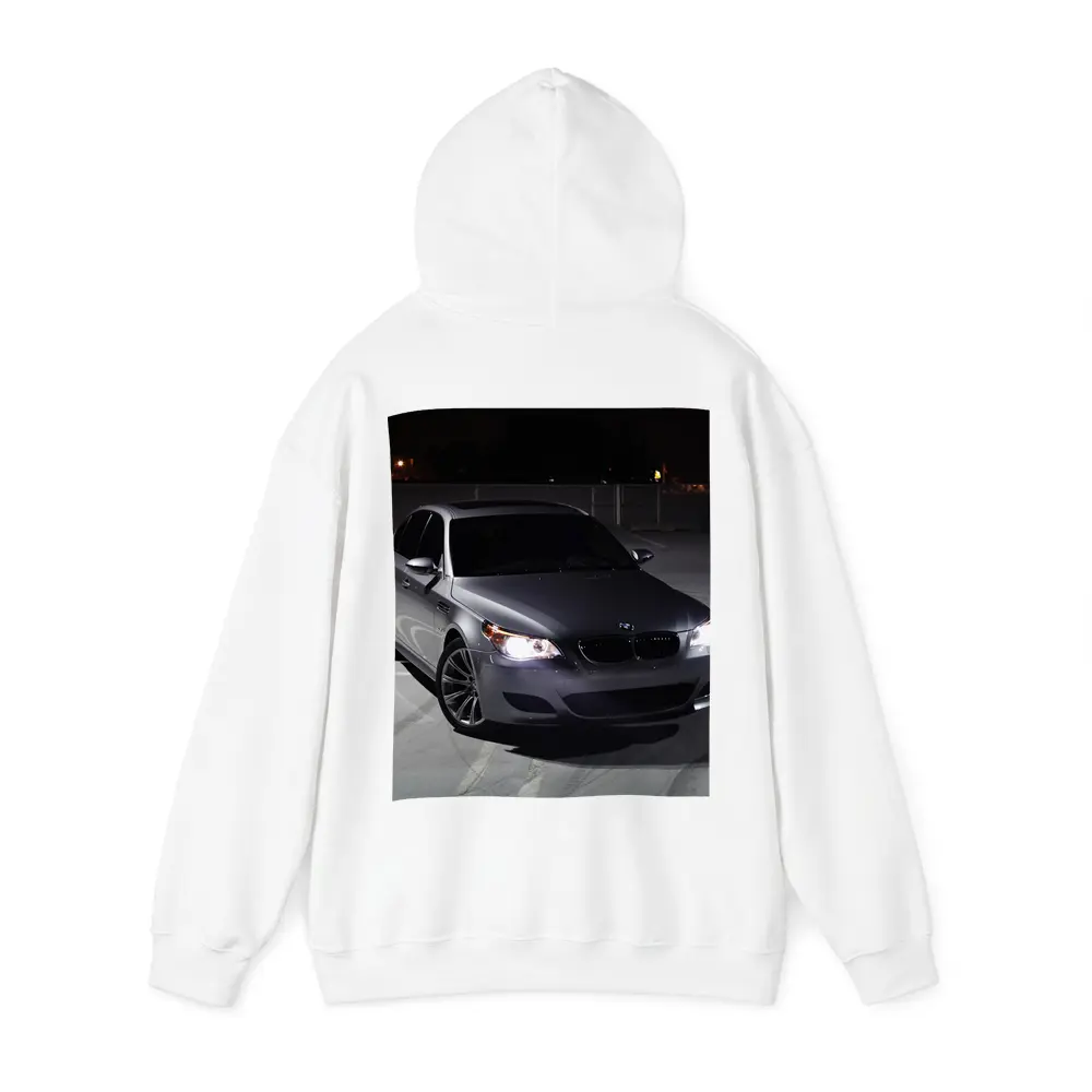 BMW M5 E60 Silver Sedan Night Parking – Hoodies