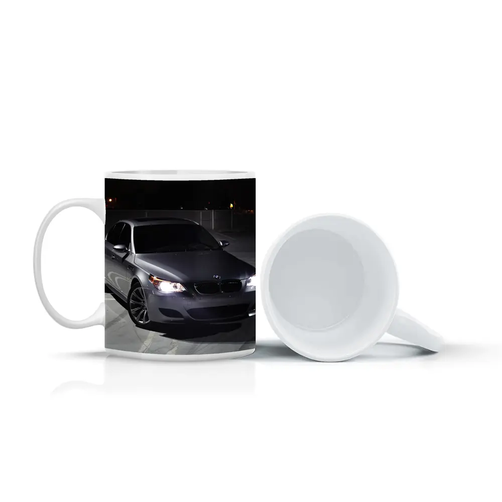 BMW M5 E60 Silver Sedan Night Parking – Mugs