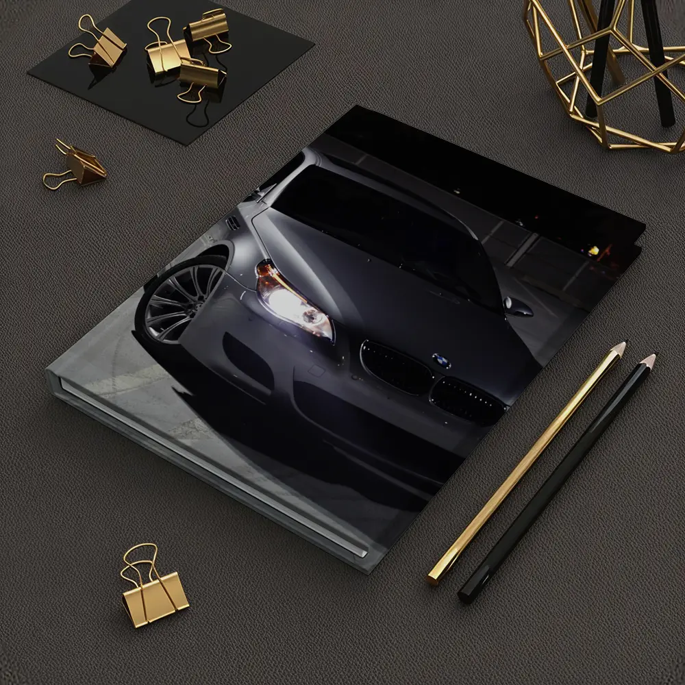 BMW M5 E60 Silver Sedan Night Parking – Notebooks