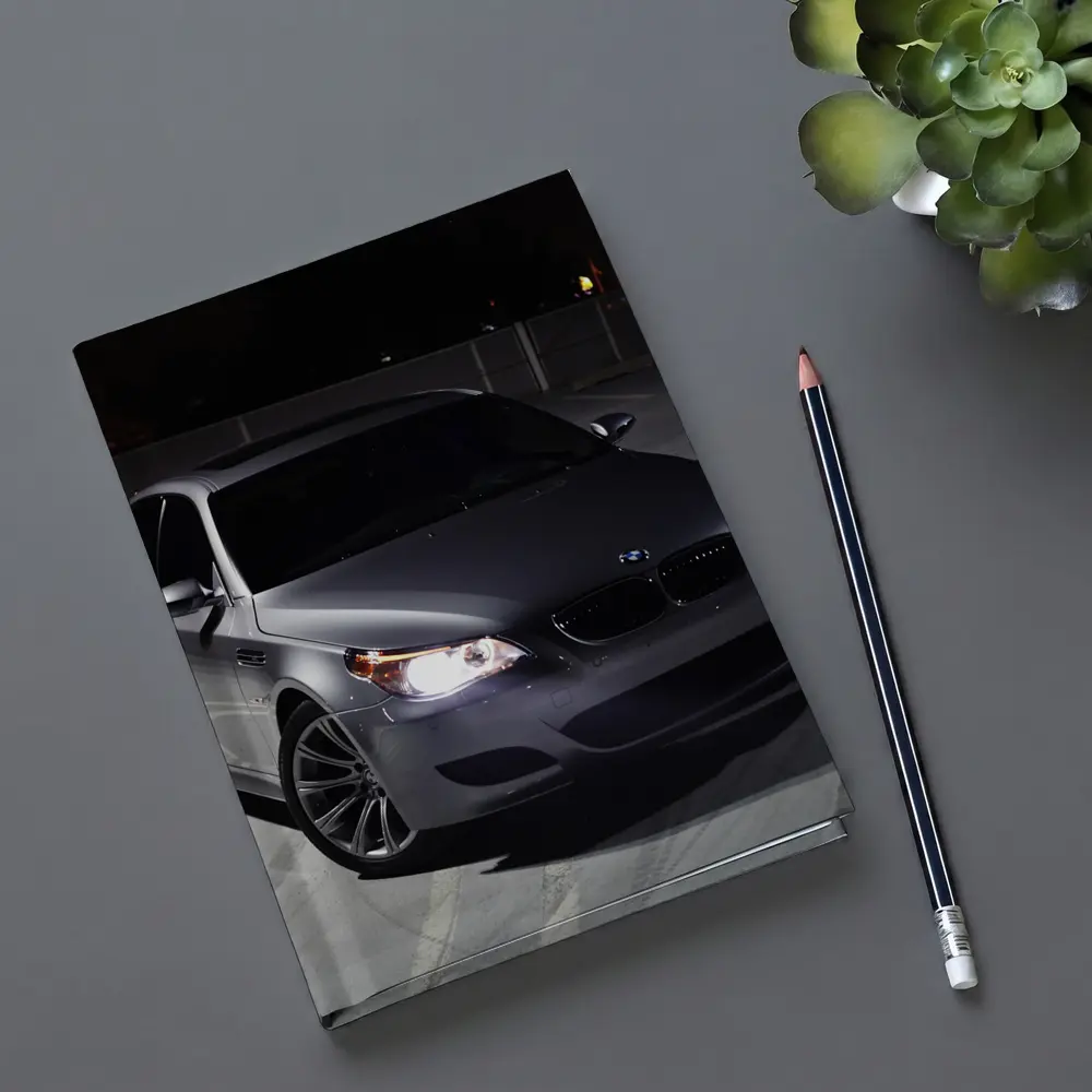 BMW M5 E60 Silver Sedan Night Parking – Notebooks