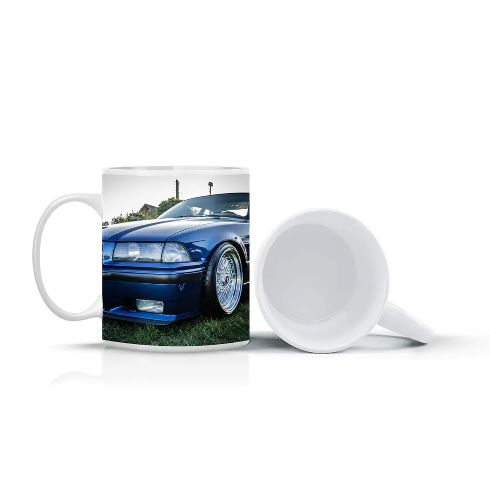 BMW E36 Coupe Slammed Blue Car Meet – Mugs