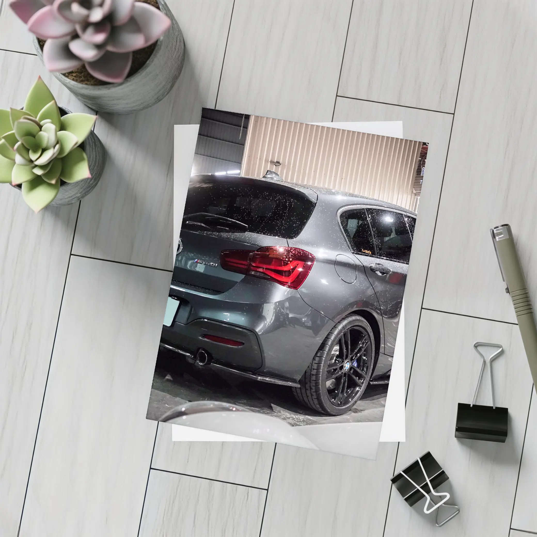 BMW 1 Series F20 Dark Gray Indoor Garage – Postcards