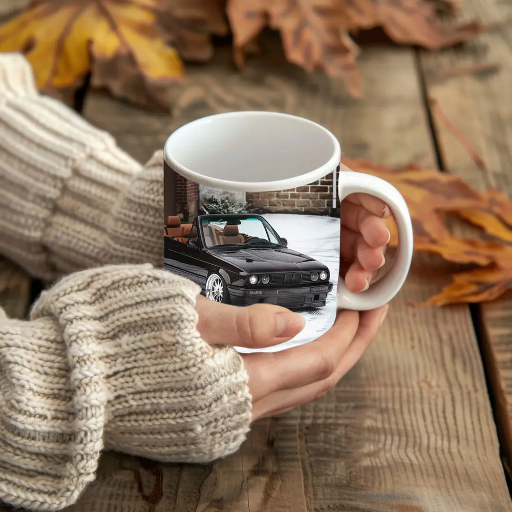 BMW E30 Cabriolet Slammed Snow Winter – Mugs