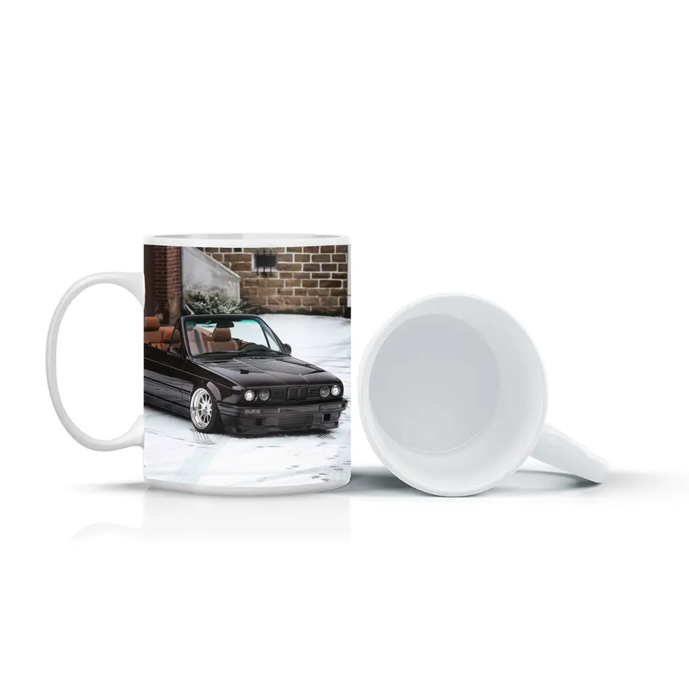 BMW E30 Cabriolet Slammed Snow Winter – Mugs