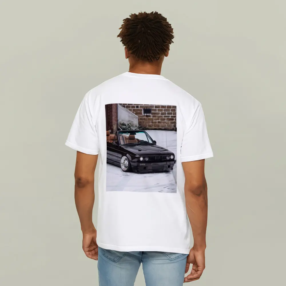 BMW E30 Cabriolet Slammed Snow Winter – T-Shirts