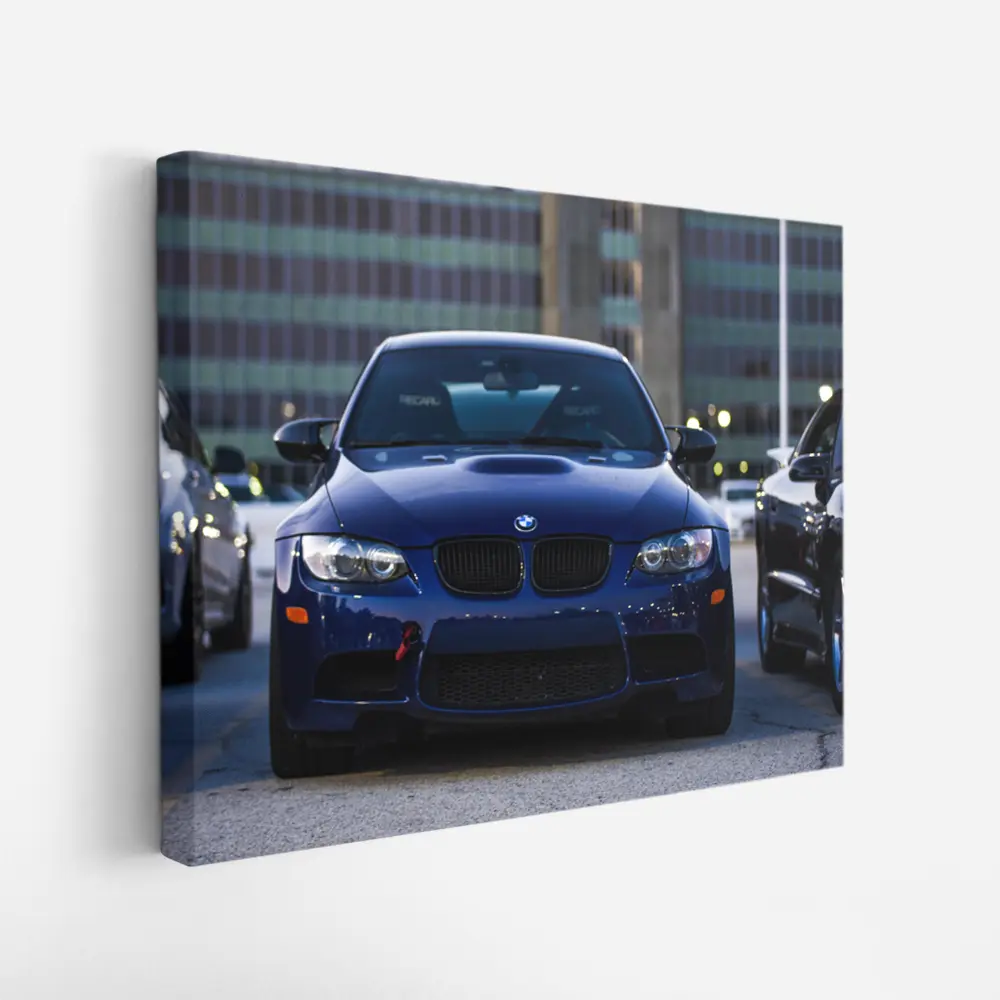 BMW M3 E92 Blue Urban Parking Lot