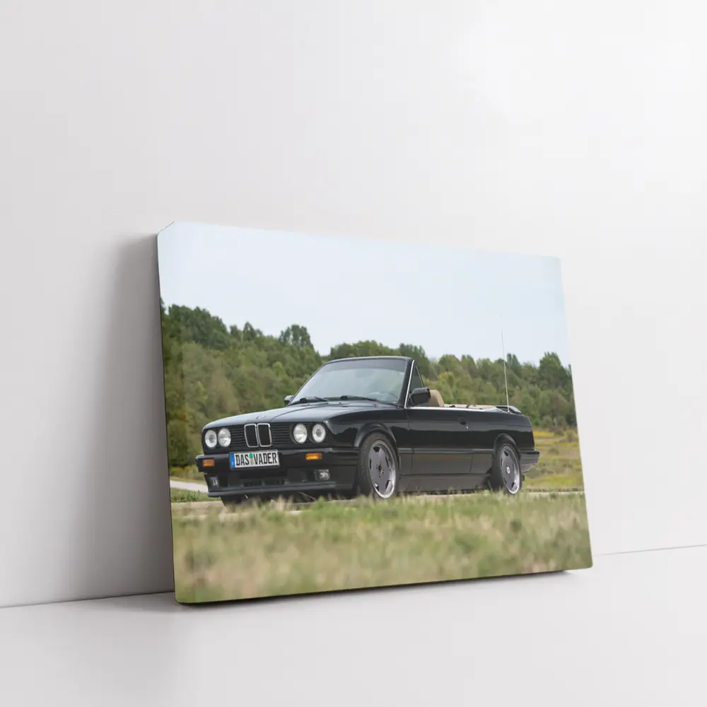 BMW E30 Convertible Black Classic Car – Wall Art