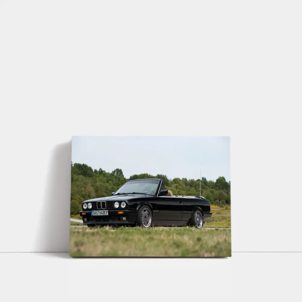 BMW E30 Convertible Black Classic Car – Wall Art