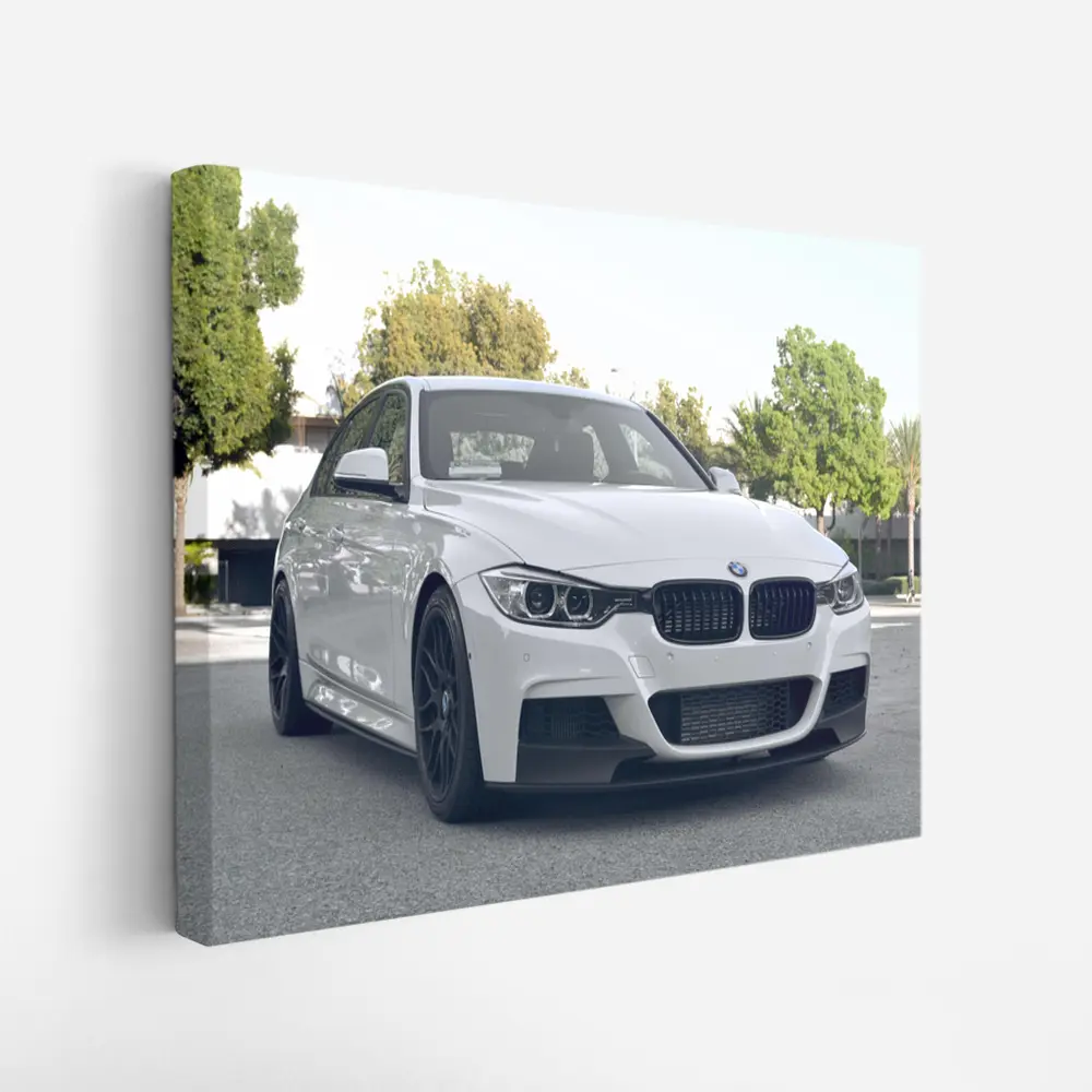 BMW F30 White M Performance Black Rims – Wall Art
