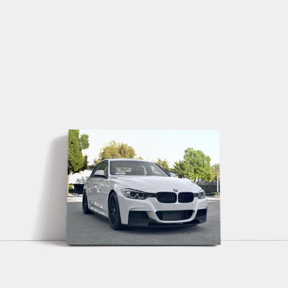BMW F30 White M Performance Black Rims – Wall Art